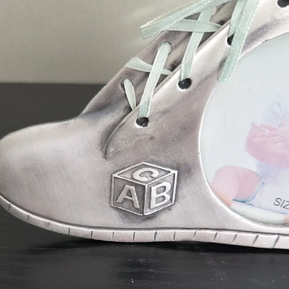 Gray Baby Shoe Photo Frame